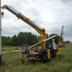 Электромонтаж,  Установка деревянных опор ЛЭП Красноярск