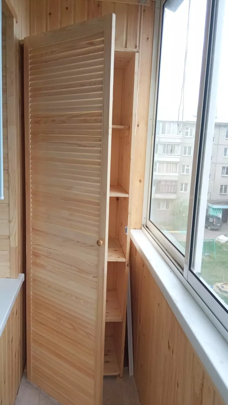 Утепление балкона,  обшиваю вагонкой,  панелями  в  Красноярске 7